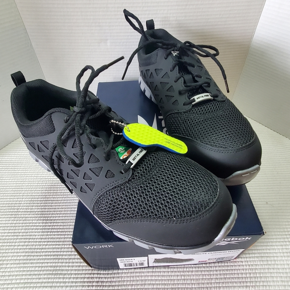Reebok Sublite Cushion Work Running Shoes Men's Size 13W IB4041 Composite Black